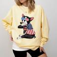Boston Terrier Dog Merica 4th Of July Usa American Flag Men Comfort Colors Sweatshirt Butter
