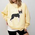 Boston Terrier Dog Mom Woman Women Comfort Colors Sweatshirt Butter