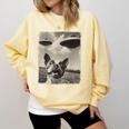 Boston Terrier Dog UFO Alien Extraterrestrial Selfie Comfort Colors Sweatshirt Butter