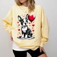 Boston Terrier Dog Valentine's Day Dog Owner Comfort Colors Sweatshirt Butter