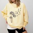 Boston Terrier Flower Fly Dandelion Dog Lover Dog Dad Comfort Colors Sweatshirt Butter