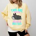 Boston Terrier This Girl Runs On Jesus And Boston Terriers Comfort Colors Sweatshirt Butter