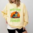 Boston Terrier Halloween Zombie American Gentleman Dog Lover Comfort Colors Sweatshirt Butter