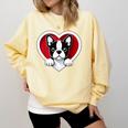 Boston Terrier Heart Cute Puppy Lover Or Dog Owner Comfort Colors Sweatshirt Butter