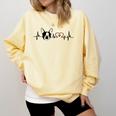 Boston Terrier Heartbeat Heart Line Comfort Colors Sweatshirt Butter
