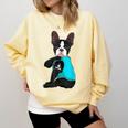 Boston Terrier I Love Mom Apparel Comfort Colors Sweatshirt Butter