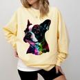 Boston Terrier Lovers Colorful Pop Art Boston Terrier Comfort Colors Sweatshirt Butter