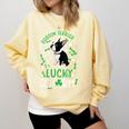 My Boston Terrier Is My Lucky Charm Paw Dog St Patrick's Day Comfort Colors Sweatshirt Butter
