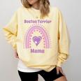 Boston Terrier Mama Cute Rainbow Paw Heart Shape Comfort Colors Sweatshirt Butter