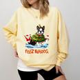 Boston Terrier Merry Christmas Tree Lights Dog X-Mas Dogs Comfort Colors Sweatshirt Butter