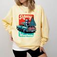 Boston Terrier Merry Christmas Tree Truck Santa Dog X-Mas Comfort Colors Sweatshirt Butter