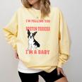 Boston Terrier Mom American Gentleman Dog Lover Mother's Day Comfort Colors Sweatshirt Butter