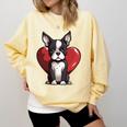 Boston Terrier Mom Dad Bostie Dog Lover Valentines Day Comfort Colors Sweatshirt Butter