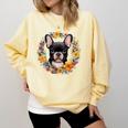 Boston Terrier Mom Floral Bostie Dog Lover Flowers Cute Comfort Colors Sweatshirt Butter