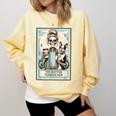 The Boston Terrier Mom Skeleton Spooky Season Halloween Comfort Colors Sweatshirt Butter