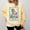Boston Terrier Mom Skeleton Tarot Card Witch Vibes Dog Mom Comfort Colors Sweatshirt Butter