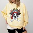 Boston Terrier Pirate T Shirt Jolly Roger Crossbones Skull Comfort Colors Sweatshirt Butter