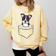 Boston Terrier In The Pocket Cute Pocket Boston Terrier Comfort Colors Sweatshirt Butter