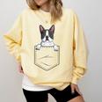 Boston Terrier In The Pocket Cute Boston Terrier Dog Lovers Men Women Girls Kids Comfort Colors Sweatshirt Butter