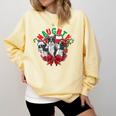 Boston Terrier Santa Claus Elf Reindeer Christmas Dog X-Mas Comfort Colors Sweatshirt Butter