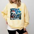 Boston Terrier Santa Starry Night Van Gogh Christmas Dog Men Women Kids Comfort Colors Sweatshirt Butter