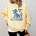 Boston Terrier UFO Cowboy Dog Dog Mom Dog Dad Alien Dog Comfort Colors Sweatshirt Butter