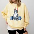 Boston Terrier Weightlifting Deadlift Men Fitness Gym Comfort Colors Sweatshirt Butter