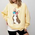 Brindle Boston Terrier Dog Patriotic Shirt USA Flag Comfort Colors Sweatshirt Butter