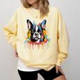 Colorful Boston Terrier Dog For Men Women Kids Comfort Colors Sweatshirt Butter