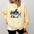 Cute Halloween Boston Terrier Dogs Witch Hat Ghost Dog For Men Women Kids Comfort Colors Sweatshirt Butter