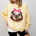 Cute Pug Shirt Donut Girls Dog Comfort Colors Sweatshirt Butter