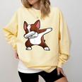 Dabbing Red Boston Terrier Dab Dance Dog Men Women Kids Comfort Colors Sweatshirt Butter