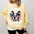 Even My Boston Terrier Loves Trump Trump Supporter Dog Lover Comfort Colors Sweatshirt Butter