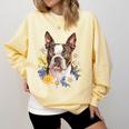 Floral Boston Terrier Comfort Colors Sweatshirt Butter