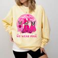Ghost And Witch Boston Terrier Dog In October We Wear Pink Comfort Colors Sweatshirt Butter