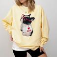 Girls I Heart Mom Love Mama Boston Terrier Dog Lover Comfort Colors Sweatshirt Butter