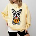 Halloween Dog Boston Terrier Mummy Costume Men Women Kids Comfort Colors Sweatshirt Butter