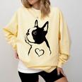 I Love My Boston Terrier Dog With Heart Comfort Colors Sweatshirt Butter