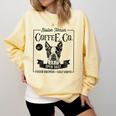 Retro Boston Terrier Coffee Dog Mom Coffee Lover Comfort Colors Sweatshirt Butter