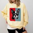 Retro Boston Terrier Dog Lover Bostie Mom Dad Dog Owner Comfort Colors Sweatshirt Butter