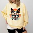Retro Sunset Sunglasses Boston Terrier Boston Bull Bostie Comfort Colors Sweatshirt Butter