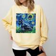 Scottish Terrier Starry Night Scotty Dog Art By Aja Comfort Colors Sweatshirt Butter