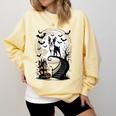 Spooky Halloween Moon Boston Terrier Boston Bull Bostie Comfort Colors Sweatshirt Butter