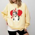 Valentine's Day Boston Terrier Heart Comfort Colors Sweatshirt Butter