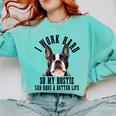 Bostie Mama Dog Dad Boston Terrier For Men Women Comfort Colors Sweatshirt Chalky Mint