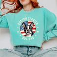 Boston Bull Terrier Men Boston Terrier Dog Dad Comfort Colors Sweatshirt Chalky Mint