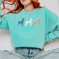 Boston Terrier 4th Of July Dog Patriotic USA Flag Man Woman Comfort Colors Sweatshirt Chalky Mint