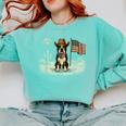 Boston Terrier 4th Of July US American Flag Dog Patriotic Comfort Colors Sweatshirt Chalky Mint