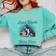 Boston Terrier American Gentleman Bibliophile Book Lover Comfort Colors Sweatshirt Chalky Mint