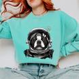Boston Terrier Astronaut Shirt Spaceman Dog Space Lover Comfort Colors Sweatshirt Chalky Mint